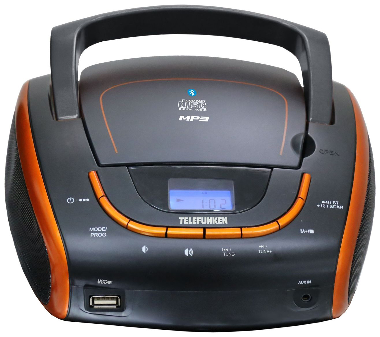 

Магнитола Telefunken TF-CSRP3493B Black/Orange, TF-CSRP3493B