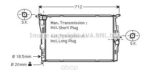 

Радиатор охлаждения двигателя Ava BWA2292