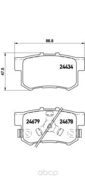 

Тормозные колодки brembo задние P28061