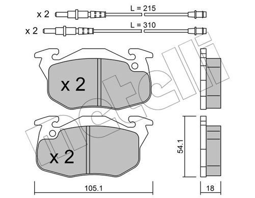 

Тормозные колодки METELLI дисковые 2200374