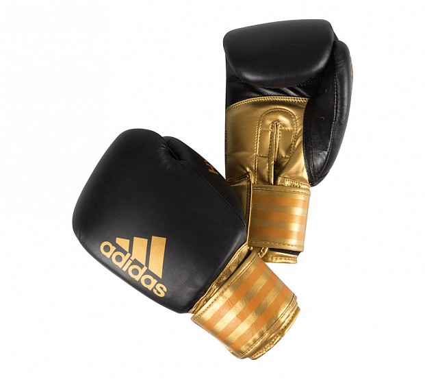 Боксерские перчатки Adidas Hybrid 200 черно золотые