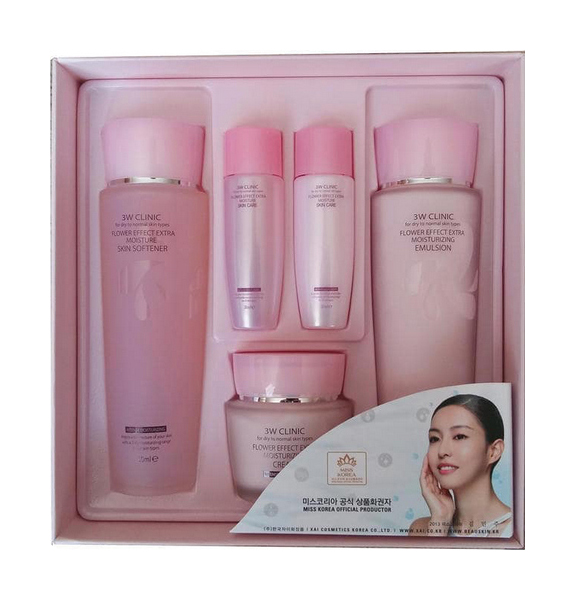 Набор косметики для лица 3W Clinic Flower Effect Extra Moisturizing 3 Kit Set