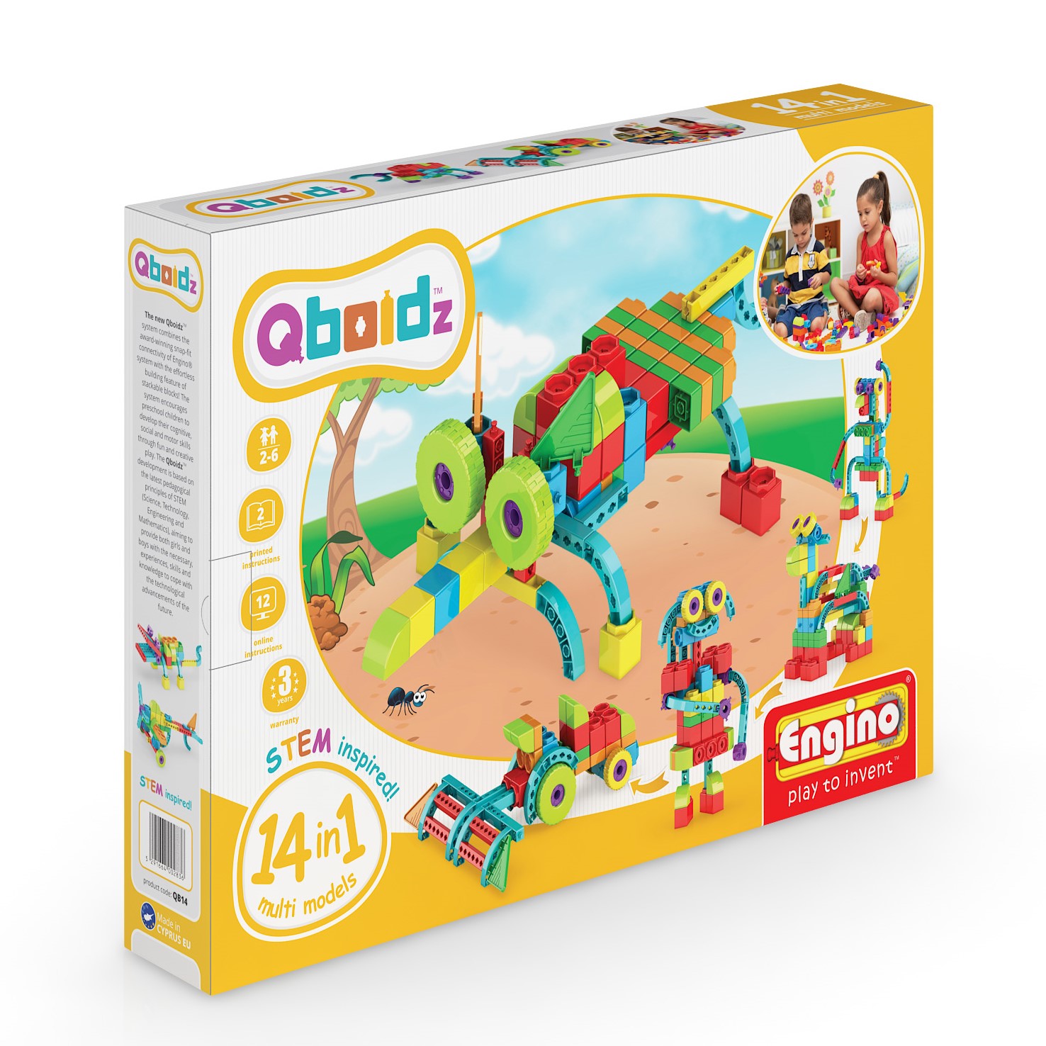 Конструктор ENGINO QB14 QBOIDZ Набор из 14 моделей