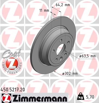 фото Тормозной диск zimmermann 450.5217.20