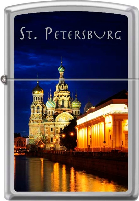 

Бензиновая зажигалка Zippo №250 St Petersburg Church High Polish Chrome, Разноцветный, №250 St Petersburg Church