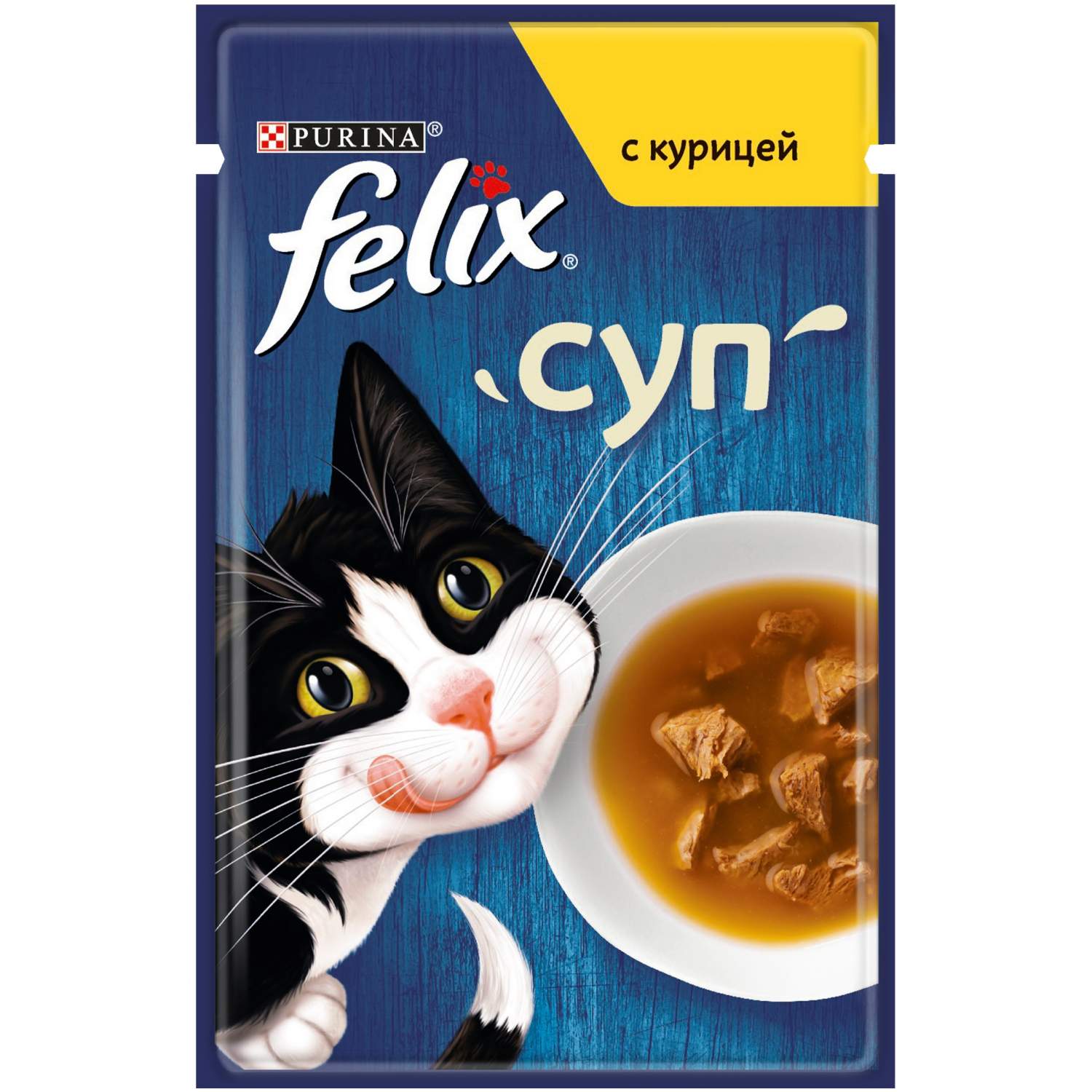 фото Влажный корм для кошек felix суп, курица, 30шт, 48г