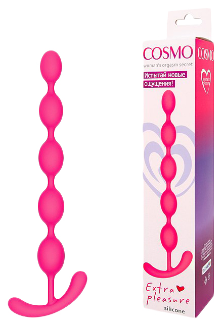 фото Ярко-розовая анальная цепочка cosmo 22,3 см bior toys