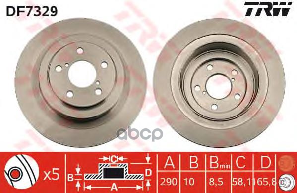 фото Тормозной диск trw/lucas df7329