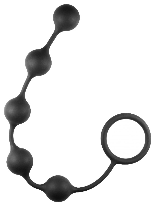 Чёрная анальная цепочка Classic Anal Beads 31,5 см