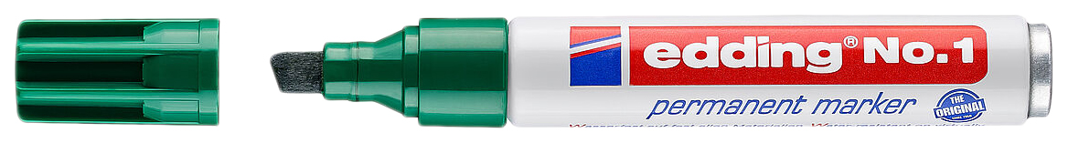 Перманентный маркер edding клиновидный наконечник, заправляемый, 1-5 мм зеленый