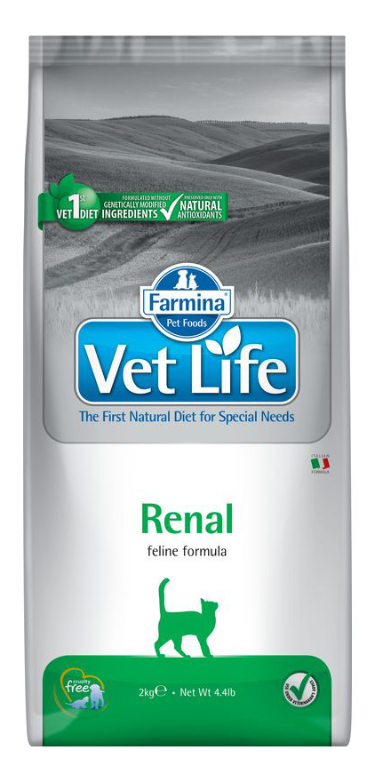 фото Сухой корм для кошек farmina vet life renal, при почечной недостаточности, курица, 2кг