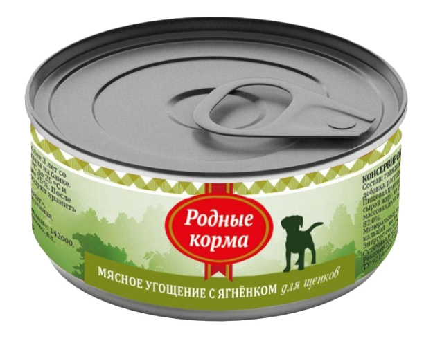 Консервы для щенков Родные корма Мясное угощение, ягненок, 100г