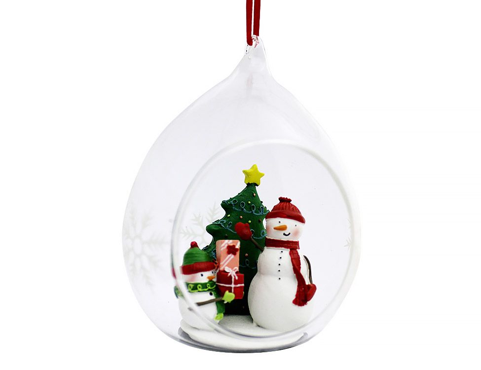 

Шар на ель Crystal Deco Снеговики GO1504 8 см 1 шт., Снеговики