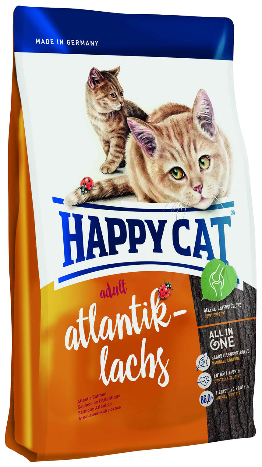 фото Сухой корм для кошек happy cat fit & well, атлантический лосось, 12кг