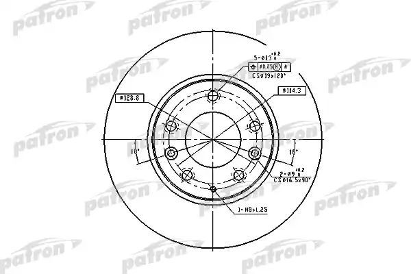 фото Тормозной диск patron pbd4386