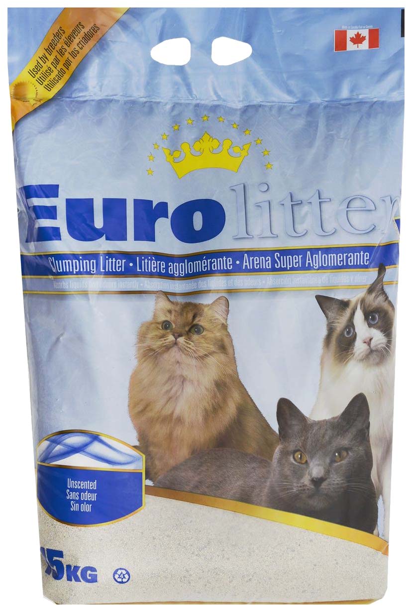 фото Комкующийся наполнитель для кошек eurolitter dust free бентонитовый, 15 кг