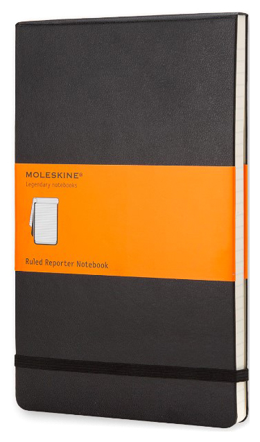 

Блокнот Moleskine Reporter, цвет черный, в линейку, reporter