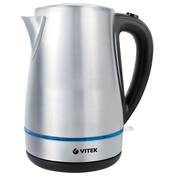 Чайник электрический VITEK VT-7096 1.7 л серебристый чайник электрический polaris pwk 1760cgl графит 1 7 л 2150 вт скрытый нагревательный элемент стекло