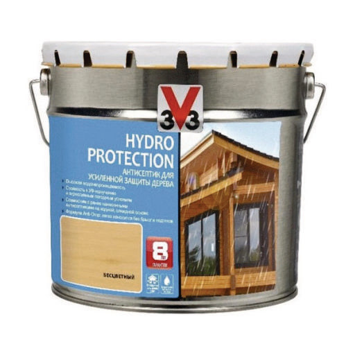 Пропитка для дерева V33 HYDRO PROTECTION полуглянец Каштан 0,9л.