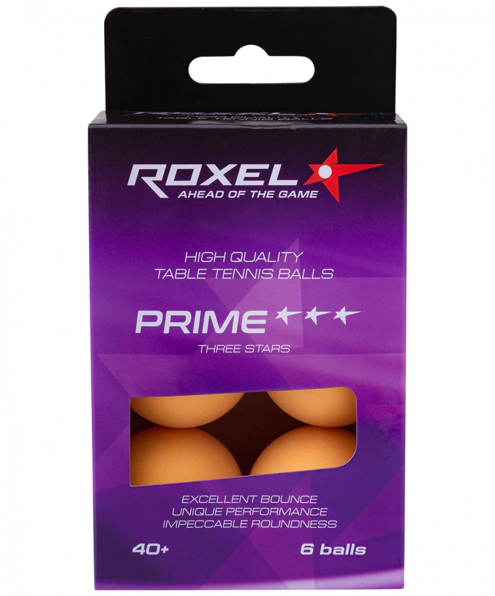 Мячи для настольного тенниса Roxel Prime 3*, оранжевый, 6 шт.