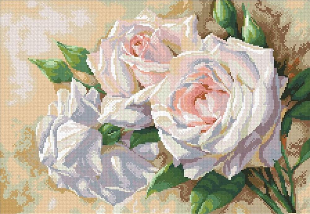 

Алмазная вышивка Паутинка Античные розы, 52x36 см, Античные розы