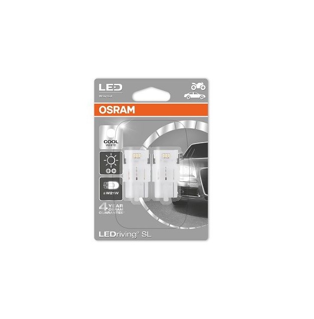 фото Лампа w21w 12v ledriving standard, 6000k холодный белый, osram арт. 7706cw-02b