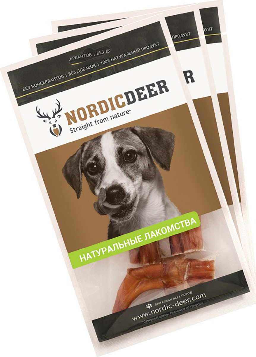 фото Лакомство для собак nordic deer, легкое говяжье, 30г