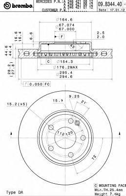 фото Тормозной диск brembo 09b34441