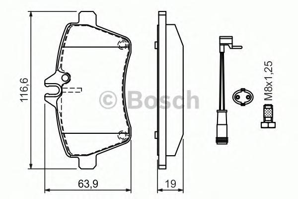 

Комплект тормозных колодок BOSCH 0986494087