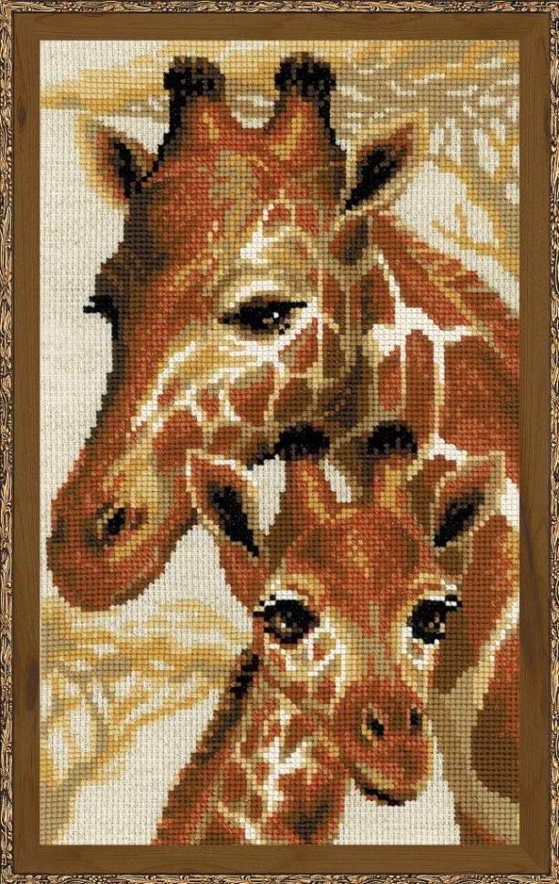 фото Набор для вышивания арт.сс-1697 "жирафы" 22х38 см риолис