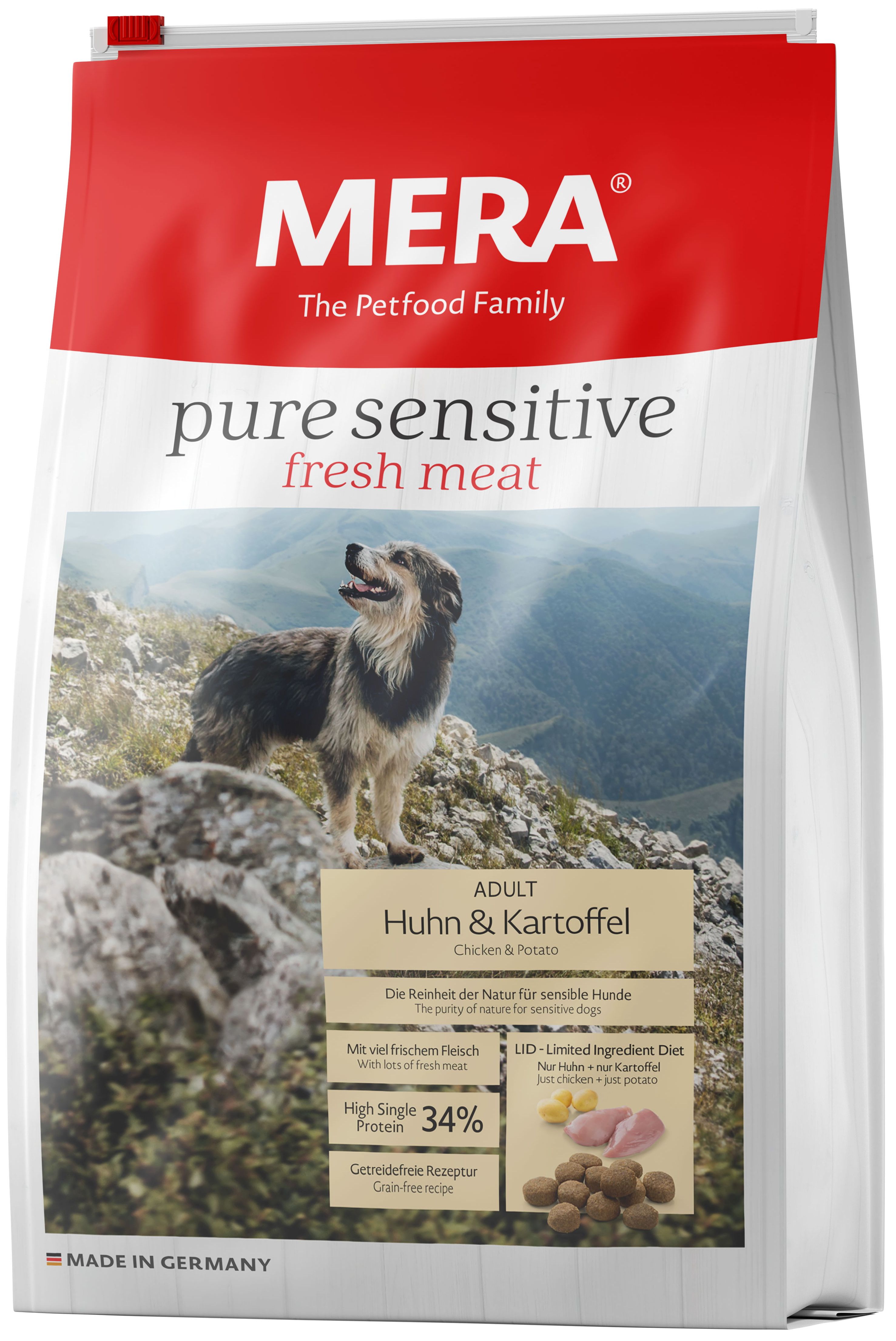

Сухой корм для собак MERA Pure Sensitive Adult, курица и картофель, 1кг, Pure Sensitive Adult