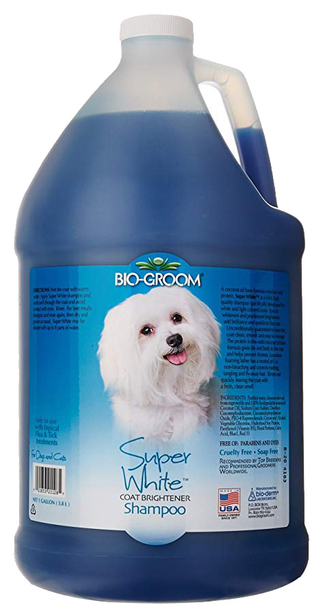 Шампунь для кошек и собак Bio-Groom Super White осветляющий для светлой шерсти, 3,8 л