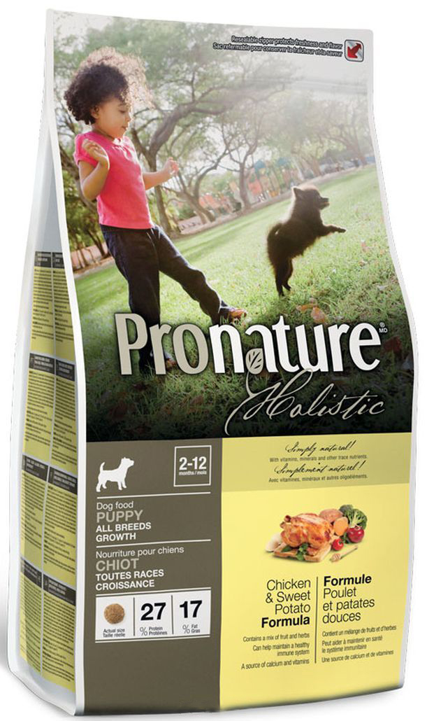 Сухой корм для щенков Pronature Holistic Puppy, курица, картофель, 2.72кг