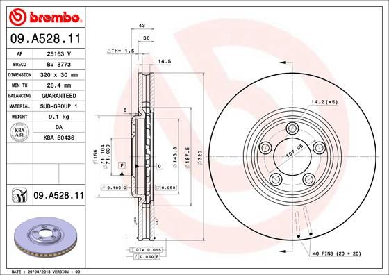 фото Тормозной диск brembo 09.a528.11