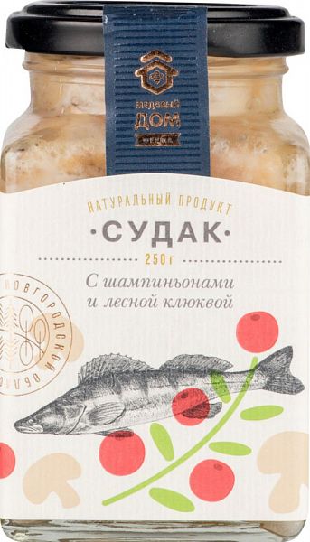 

Судак Медовый дом с шампиньонами и лесной клюквой 250 г
