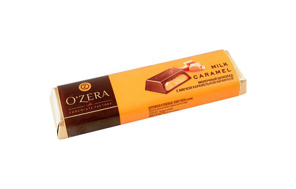 Шоколад молочный O'Zera milk caramel с мягкой карамельной начинкой 50 г