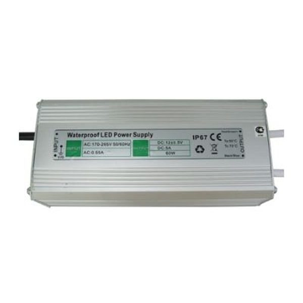 фото Блок питания ecola 60w 220v-12v ip67 179х71х43 b7l060esb