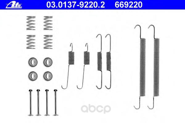 фото Ремкомплект пружин для задних барабанных колодок ate 03-0137-9220-2