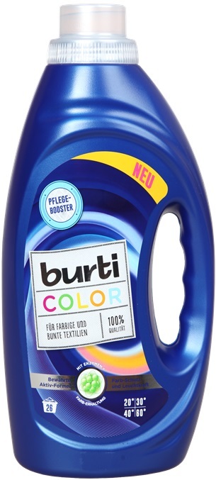 фото Гель для стирки burti color liquid, для цветных тканей 1.45 л