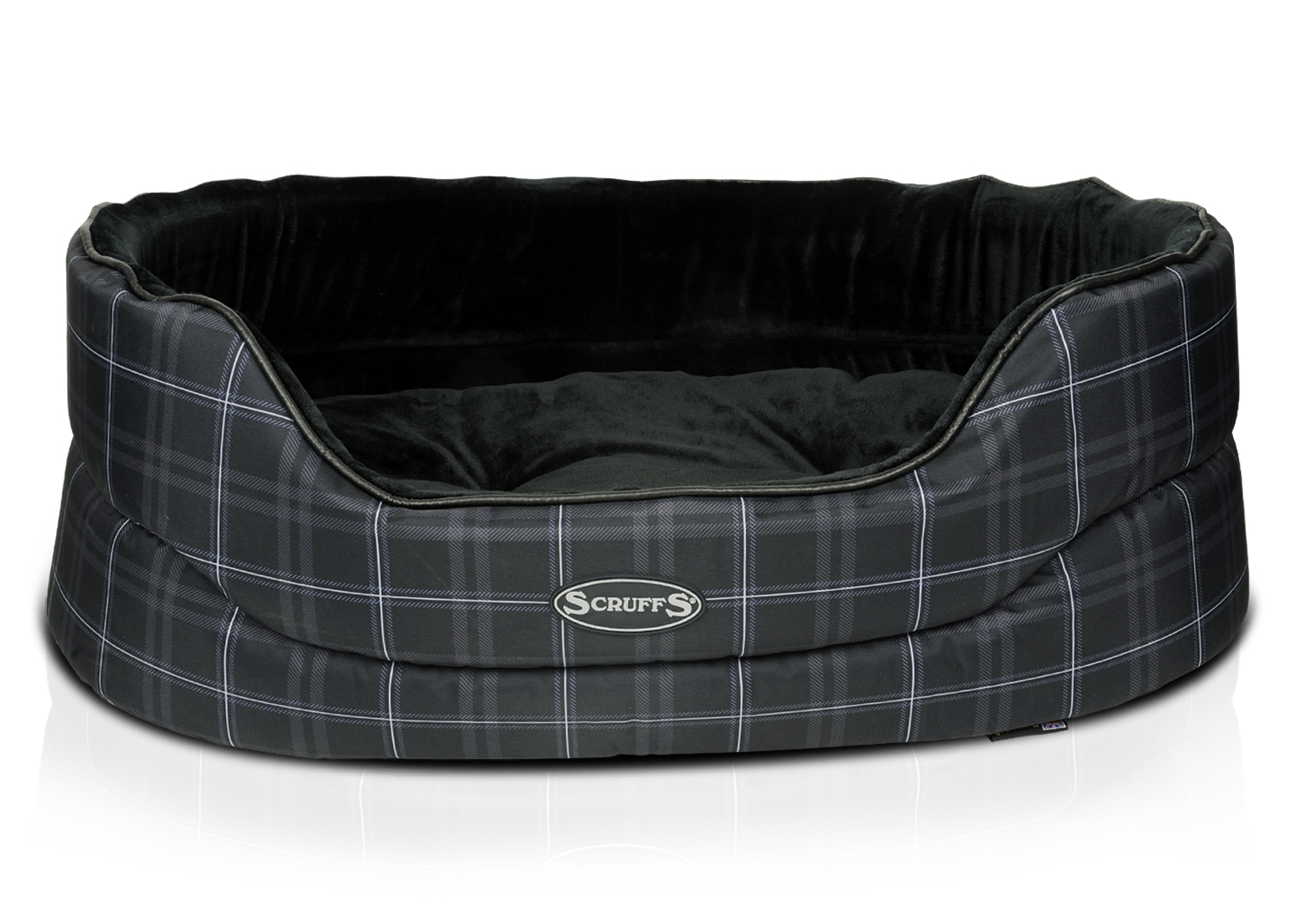 Лежанка для собаки Scruffs плюш 46x65x23см черный