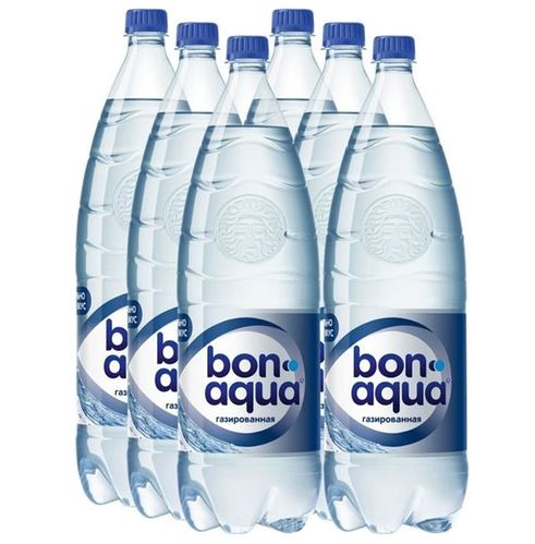 

Вода Bonaqua чистая питьевая газированная 2 л 6 штук в упаковке, газированная пластик