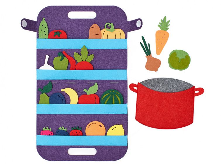 фото Развивающая игрушка smile decor сумка-игралка овощи,фрукты и ягоды ф272