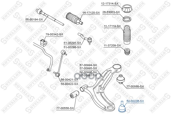 

Шаровая опора Stellox 5200236SX