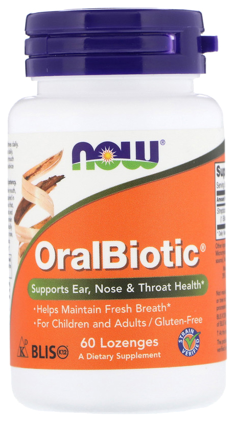 Добавка для иммунитета NOW OralBiotic 60 пастилок