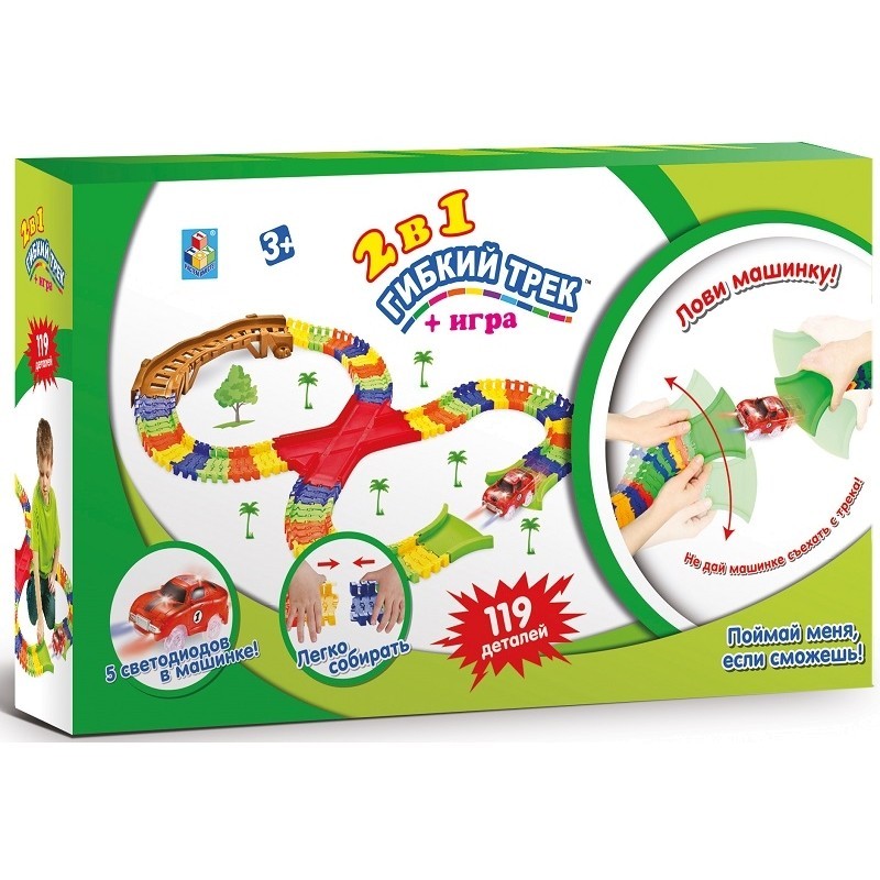 

Трек 1 TOY Гибкий Большое путешествие, 119 деталей Т13209, Разноцветный