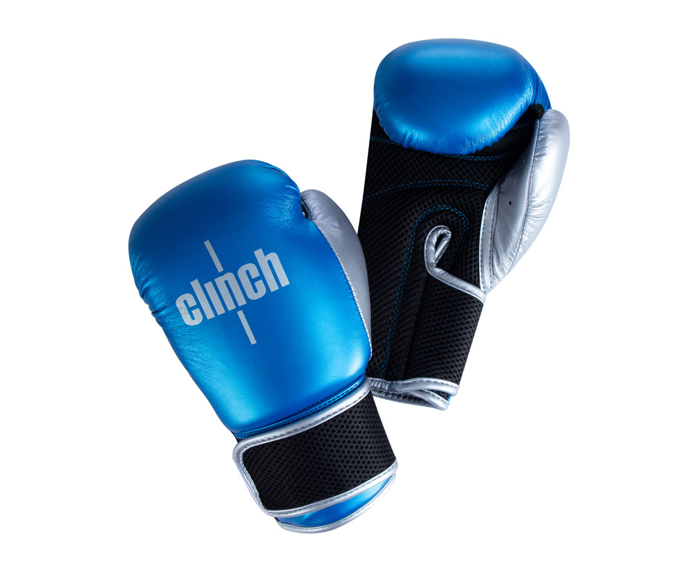Перчатки боксёрские Clinch Kids сине-серебристые, 6 унции, 1 пара