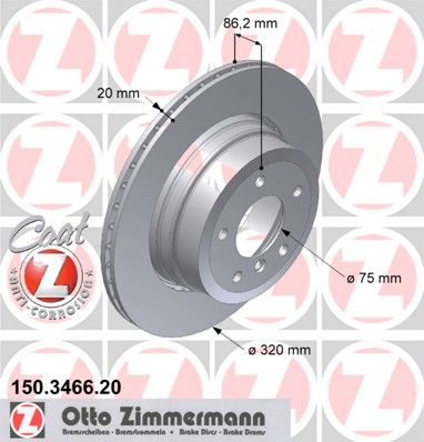 фото Тормозной диск zimmermann 150.3466.20