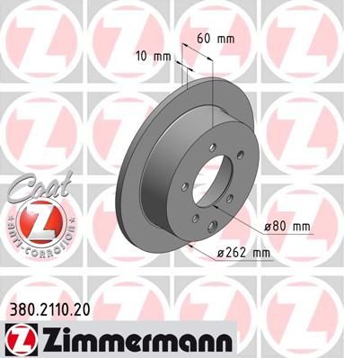 фото Тормозной диск zimmermann 380.2110.20