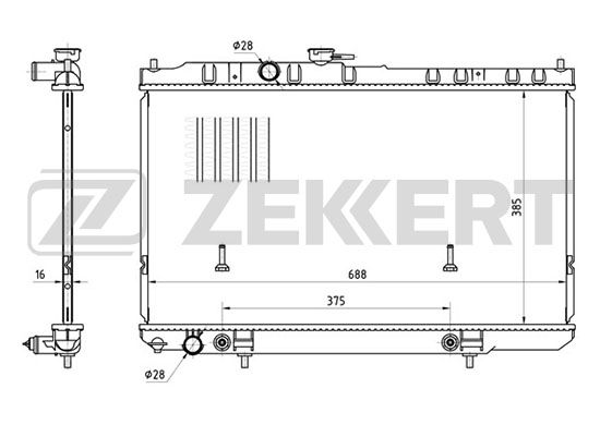 

Радиатор охлаждения двигателя ZEKKERT MK-1005