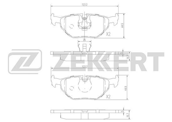 фото Комплект тормозных колодок, дисковый тормоз zekkert bs-1232